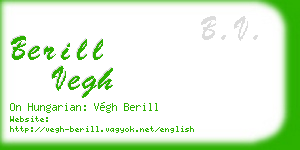 berill vegh business card