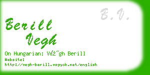 berill vegh business card